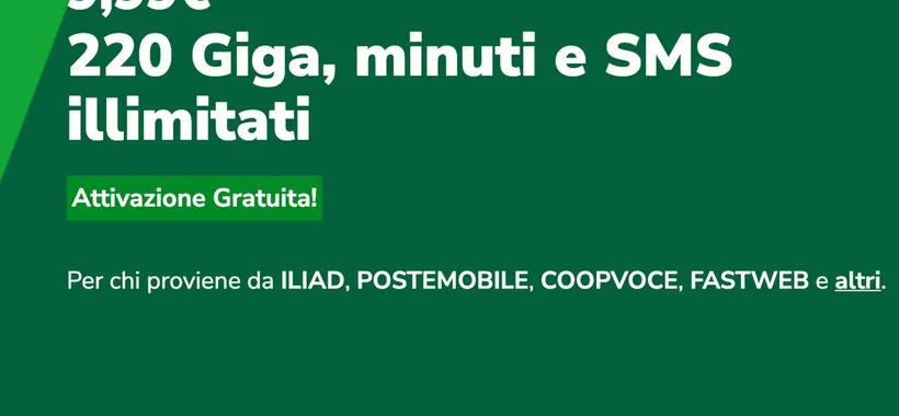 Very 9,99: PROMO con 220GB fino al 14 Marzo 2022