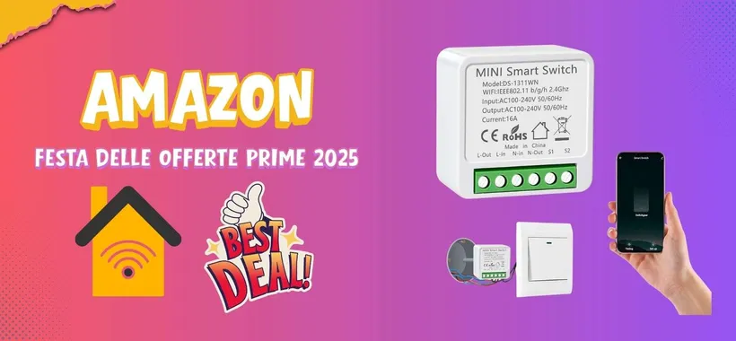 Interruttore WiFi con Alexa per la smart home a meno di 8€: sconto FOLLE Prime Day