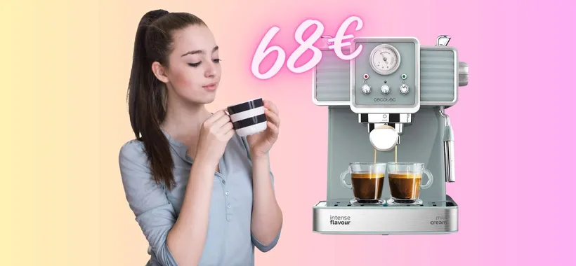 Macchina caffè vintage da 20 bar con lancia per cappuccino a SOLI 68€