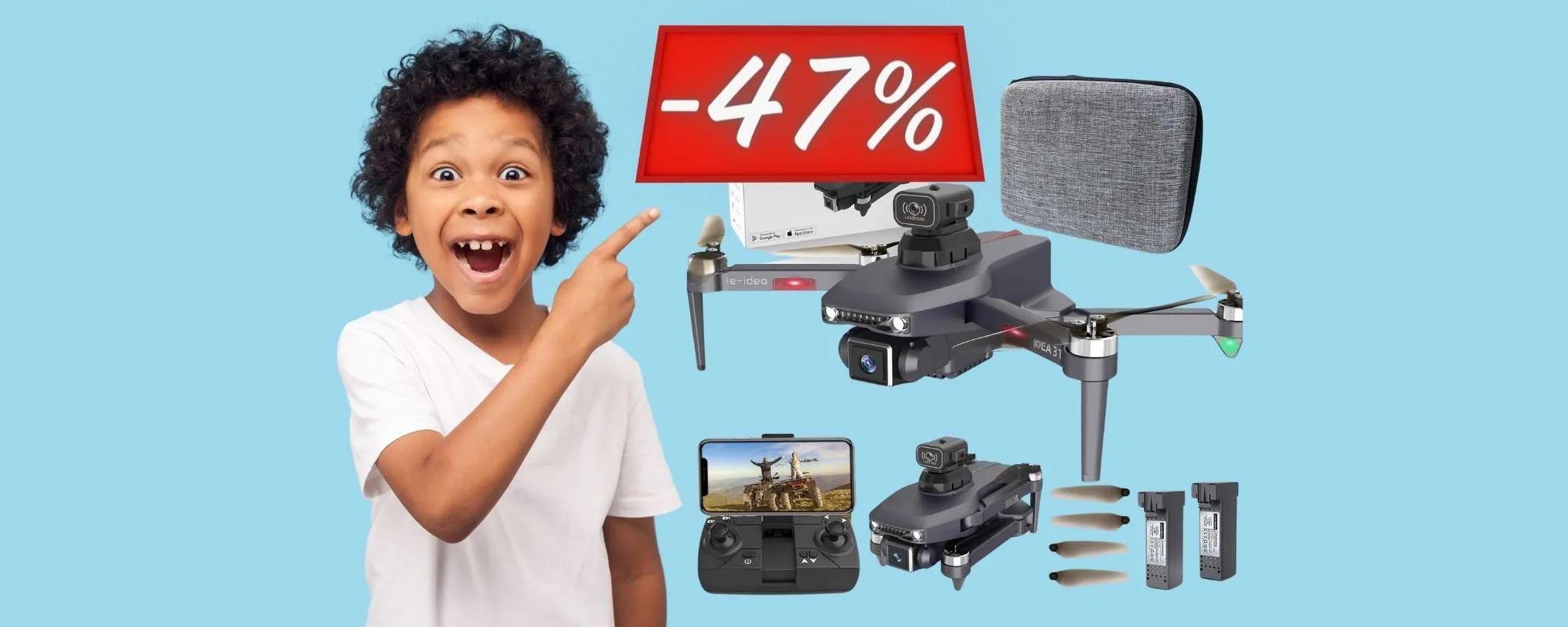 Se cerchi un BEL REGALO questo Drone con telecamera è PERFETTO (-47%)