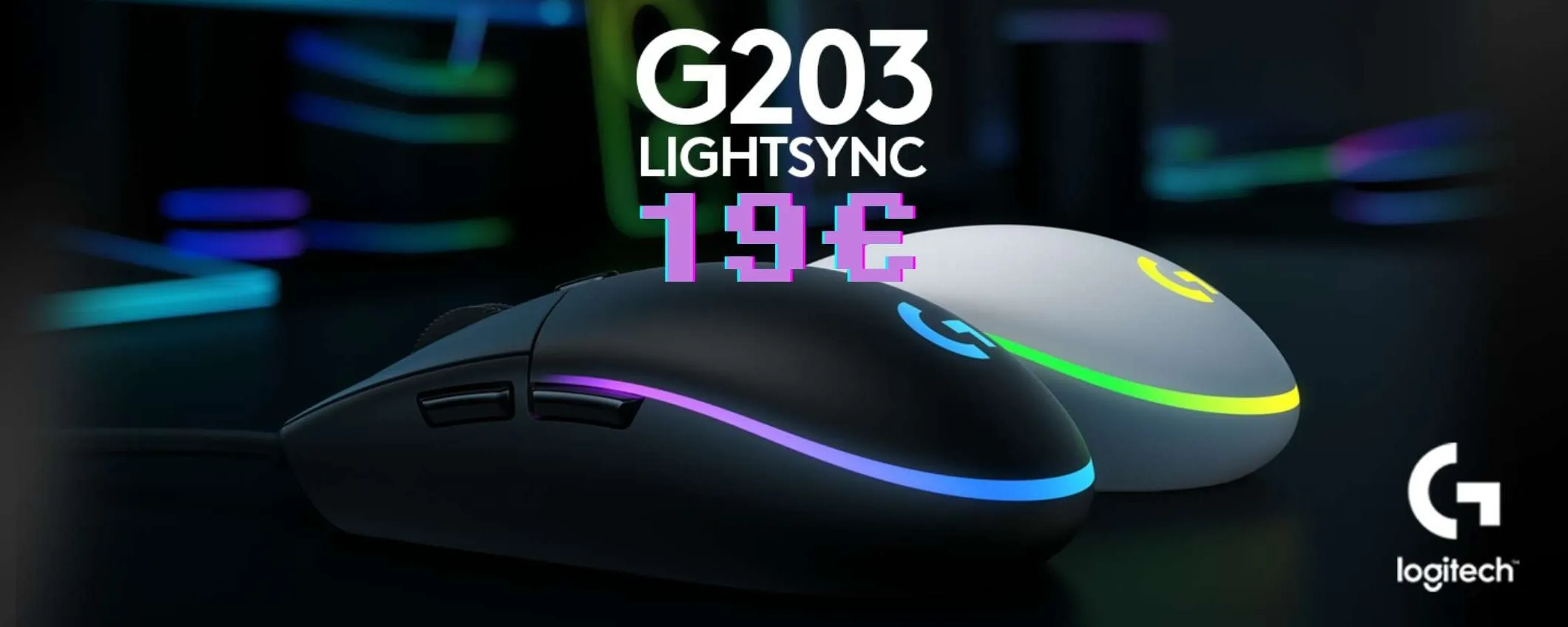 Logitech G203 LIGHTSYNC: mouse gaming a PREZZO REGALO, solo 19€ su Amazon