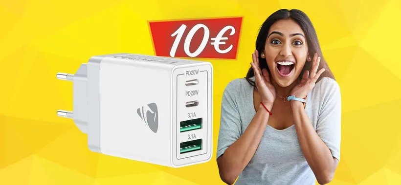 Solo 10€ per questo caricatore USB da 40W con 4 porte (Amazon)