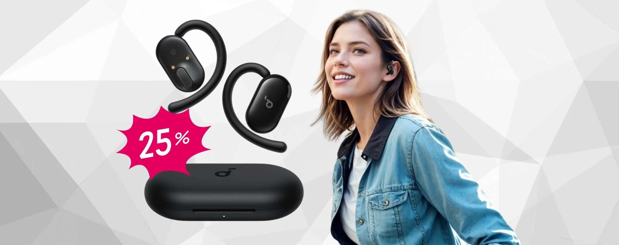 Auricolari wireless Soundcore V20i con gancetti per una maggiore comodità (-25%)