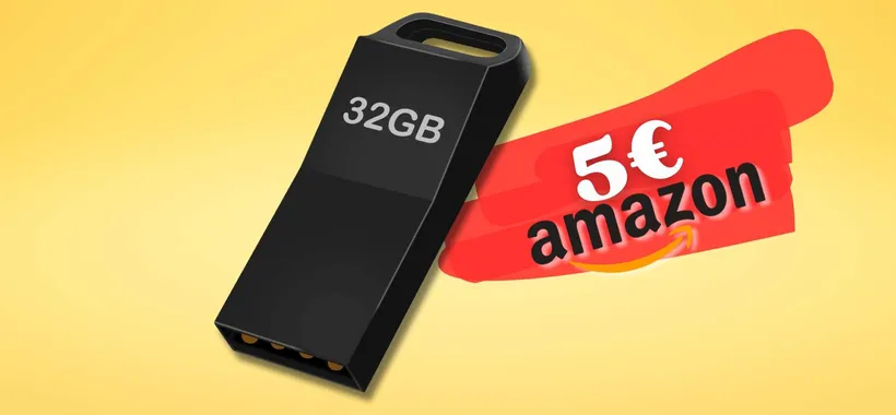 32GB di spazio su chiavetta USB compatta in metallo a soli 5€