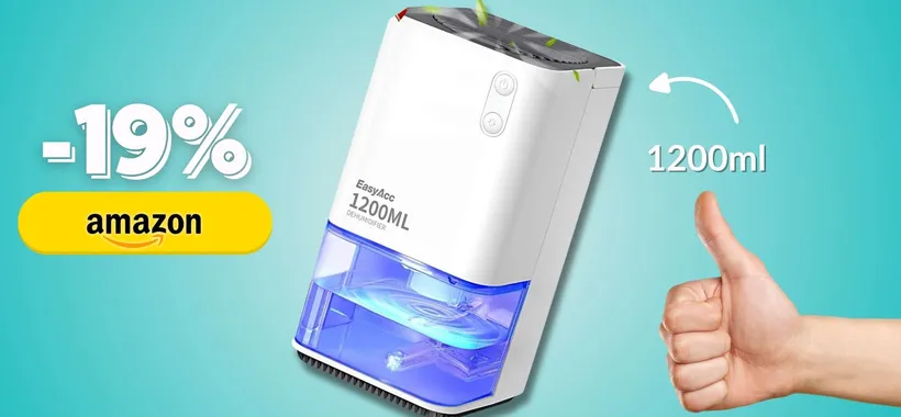 Addio muffa e umidità con il Deumidificatore 1200ml in sconto su Amazon