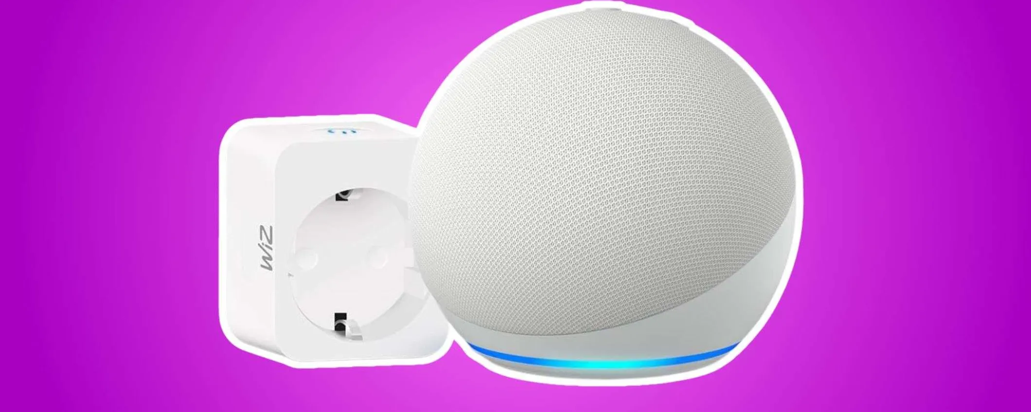 Echo Dot (5ª gen) + WiZ Presa intelligente: kit smart home al 49% in meno