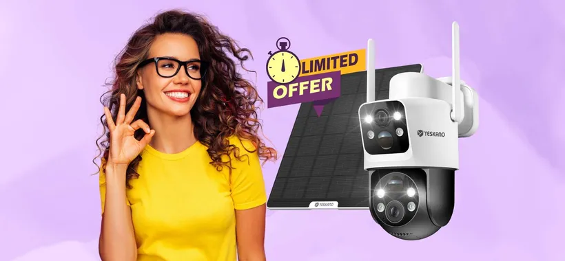 Videocamera di sorveglianza con pannello solare (IP66), tutto al sicuro