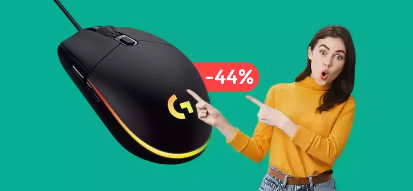 Mouse gaming Logitech SUPER preciso e con illuminazione RGB (22€)