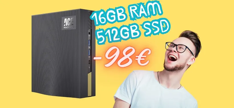 Mini PC con CPU Intel di 12a Gen, 16GB RAM e 512GB SSD (-98€)
