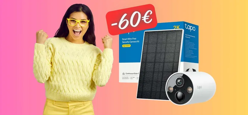 Tapo C425: telecamera WiFi a energia solare a 60€ in MENO (Amazon)