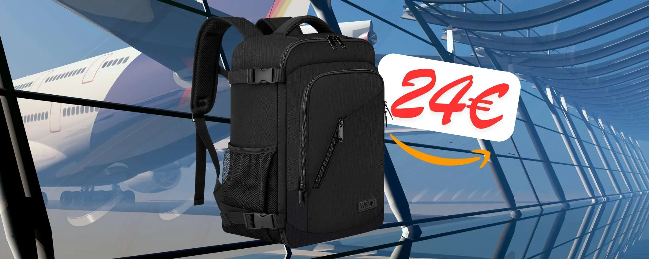 Viaggia sereno su Ryanair e altre compagnie low cost con questo zaino a 24€