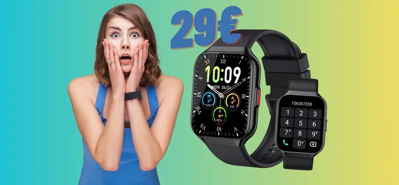 Smartwatch con oltre 113 profili sportivi e altoparlante per chiamare tuo a 29€