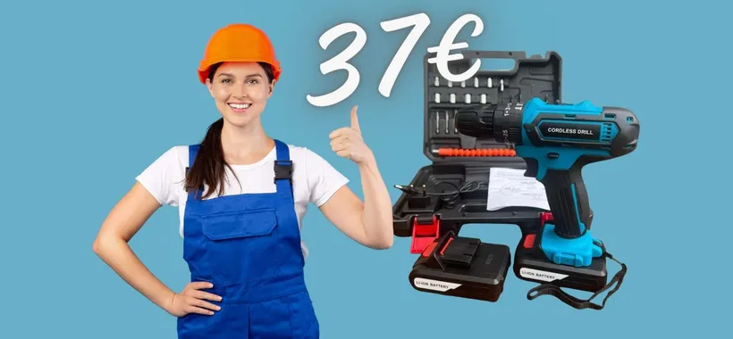 Trapano avvitatore con ACCESSORI e DOPPIA BATTERIA su eBay a 37€
