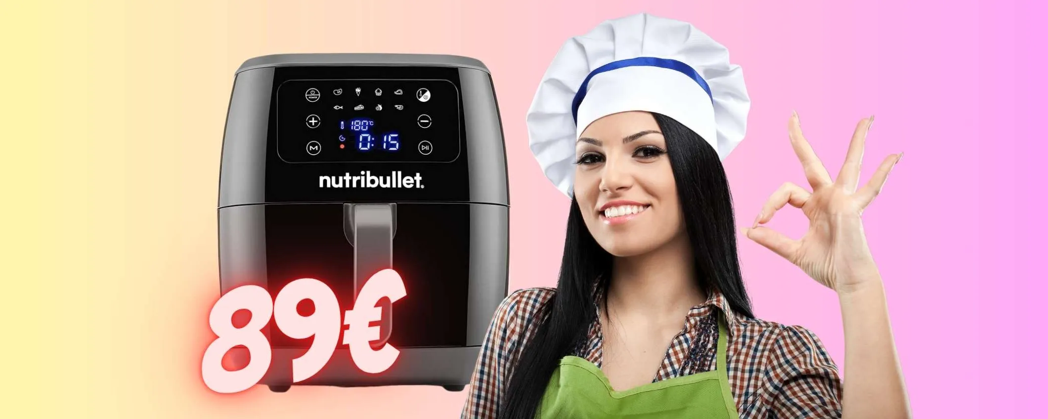 Friggitrice ad aria da 7L e 8 programmi per cucinare VELOCE e SANO