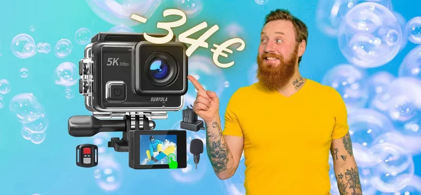 Action Cam subacquea da 5K con sensore da 24 MP in SCONTO di 34€