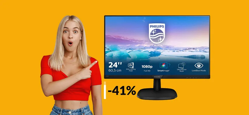 Monitor Philips FullHD 24 pollici a soli 99€: oggi fai un FURTO