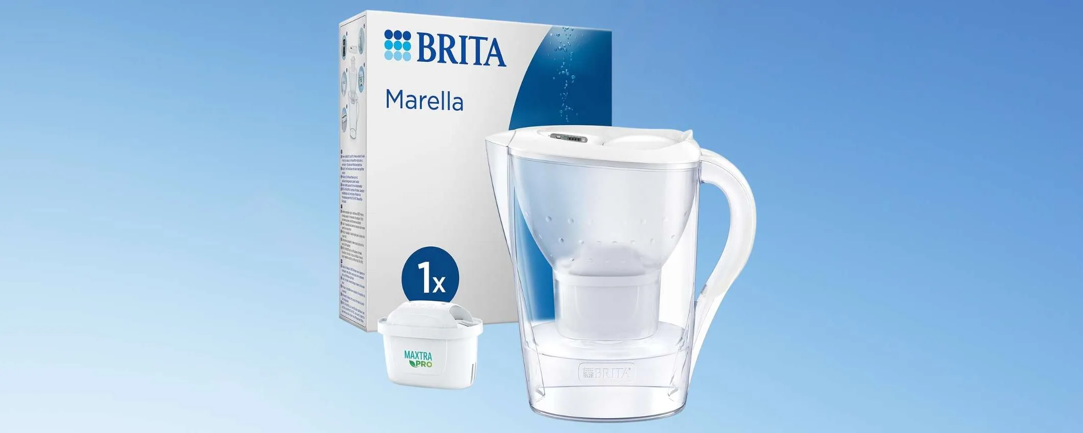 Caraffa filtrante Brita Marella in OFFERTISSIMA a 14,99€: addio bottiglie di plastica