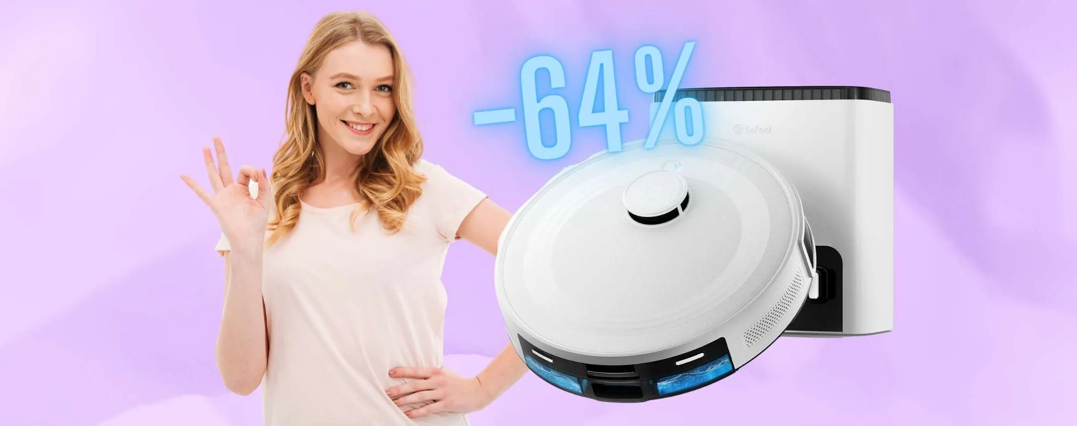 LEFANT M2 Plus: robot aspirapolvere lavapavimenti con stazione svuotamento (-64%)