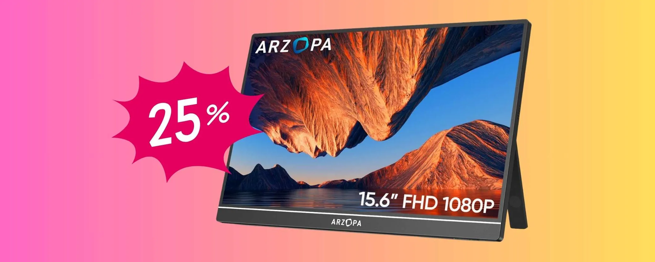Monitor portatile ARZOPA da 15,6 pollici in OFFERTA al 25% in meno