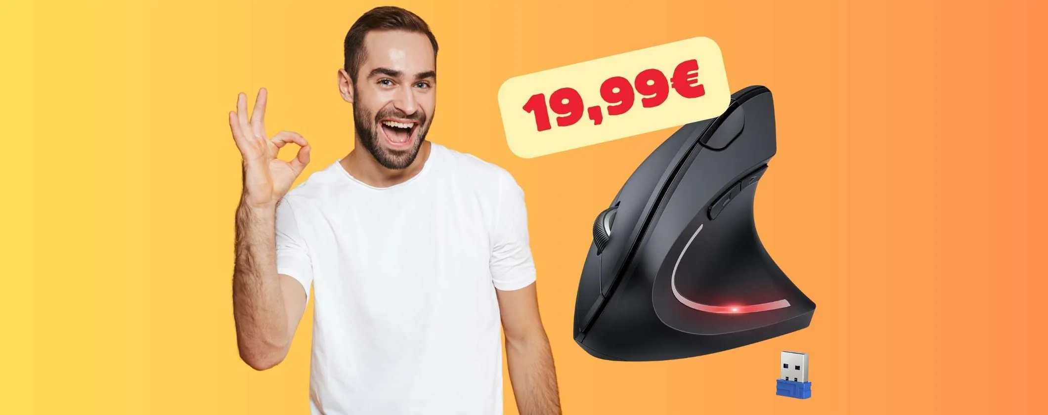 Mouse wireless verticale che puoi usare quanto tempo vuoi senza affaticarti