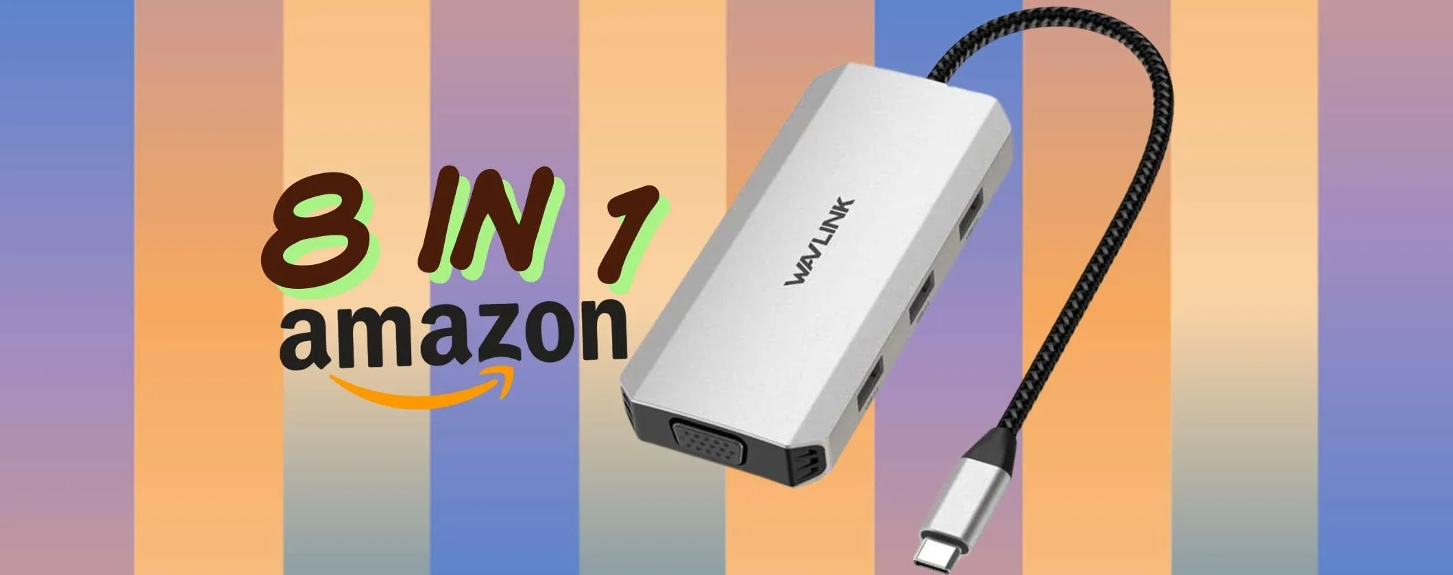 Utilissima Docking station 8 in 1 per ampliare le porte del PC ora in offerta