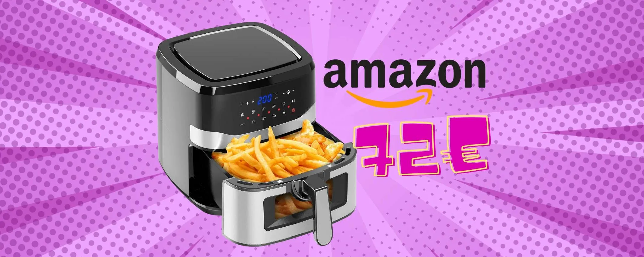 Niente odori sgradevoli e cucina più sana con questa friggitrice ad aria da 8,5L (72€)