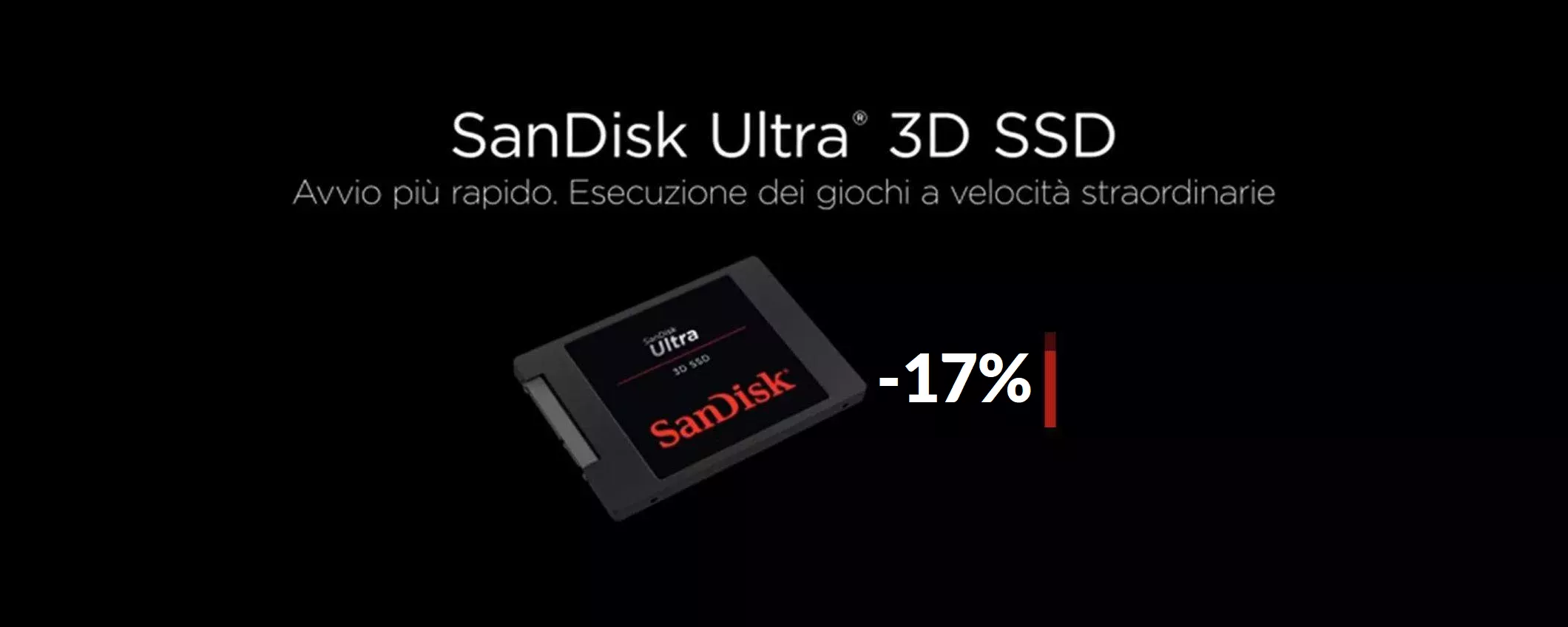 SSD SanDisk 2TB: il prezzo scende vertiginosamente sotto i 200€