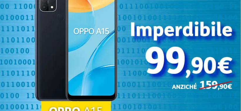 OPPO A15 a 99,90€ sul sito TIM, solo per OGGI!