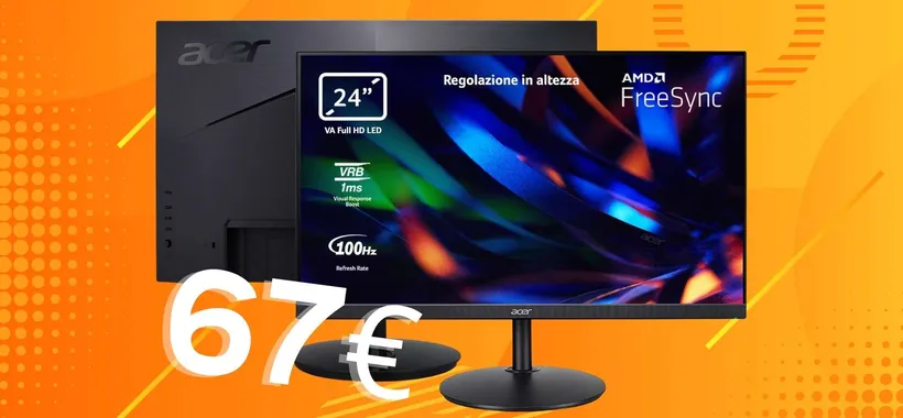 Niente più occhi stanchi con il monitor acer da 24" solo oggi a prezzo regalo (67€)