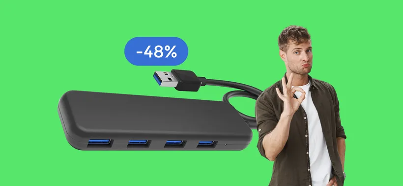 Hub USB a 4 PORTE: imperdibile a 7€ con le Offerte di Primavera Amazon