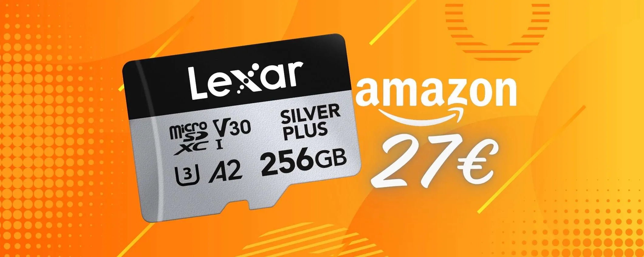 Lexar: microSD da 256GB classe 10 con velocità fino a 205 MB/s (27€)