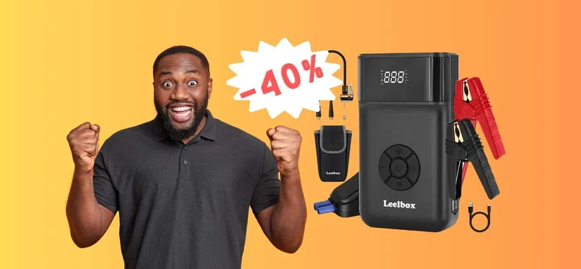 Avviatore d'emergenza, compressore, torcia e power bank: 4 in 1 al 40%