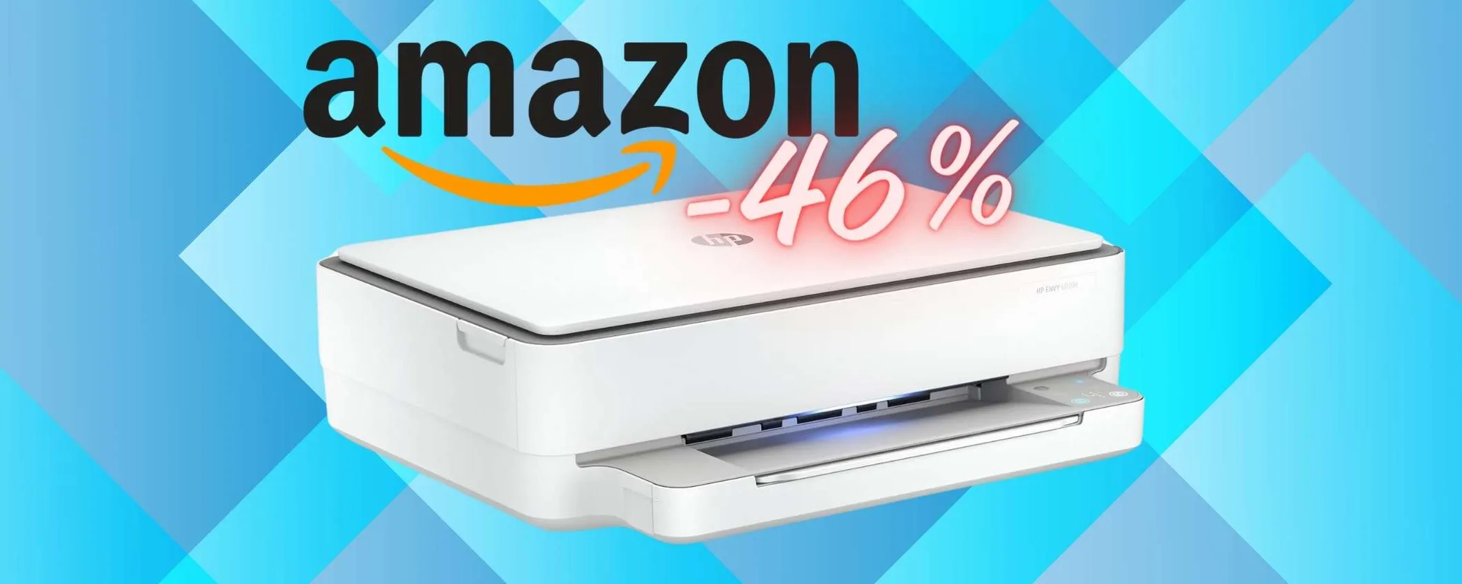 Stampante HP Envy: fronte e retro automatico, WiFi e scanner (-46%)