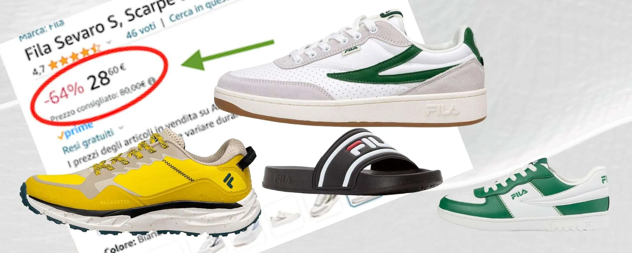Scarpe Fila da 16€ su Amazon: SVENDITA PIENA con sconti fino al 64%