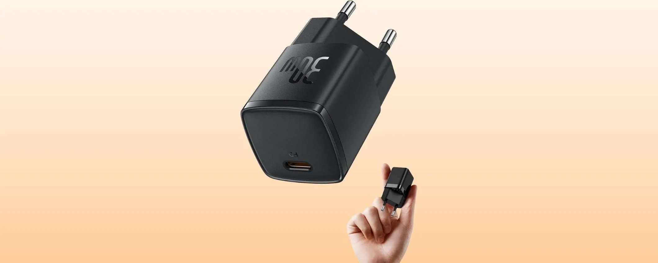 Caricatore USB-C 30W per una ricarica velocissima: su Amazon costa solo 6,99€