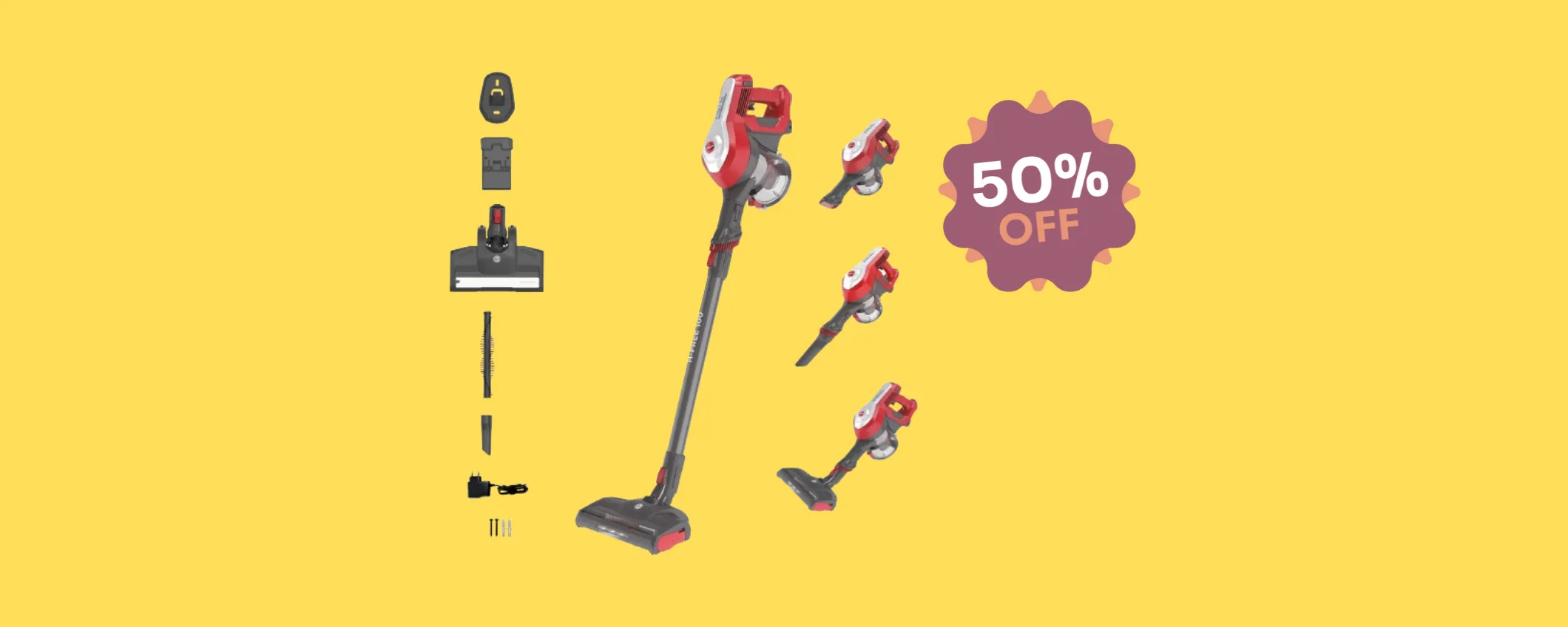 La scopa elettrica Hoover H-FREE 100 a metà prezzo