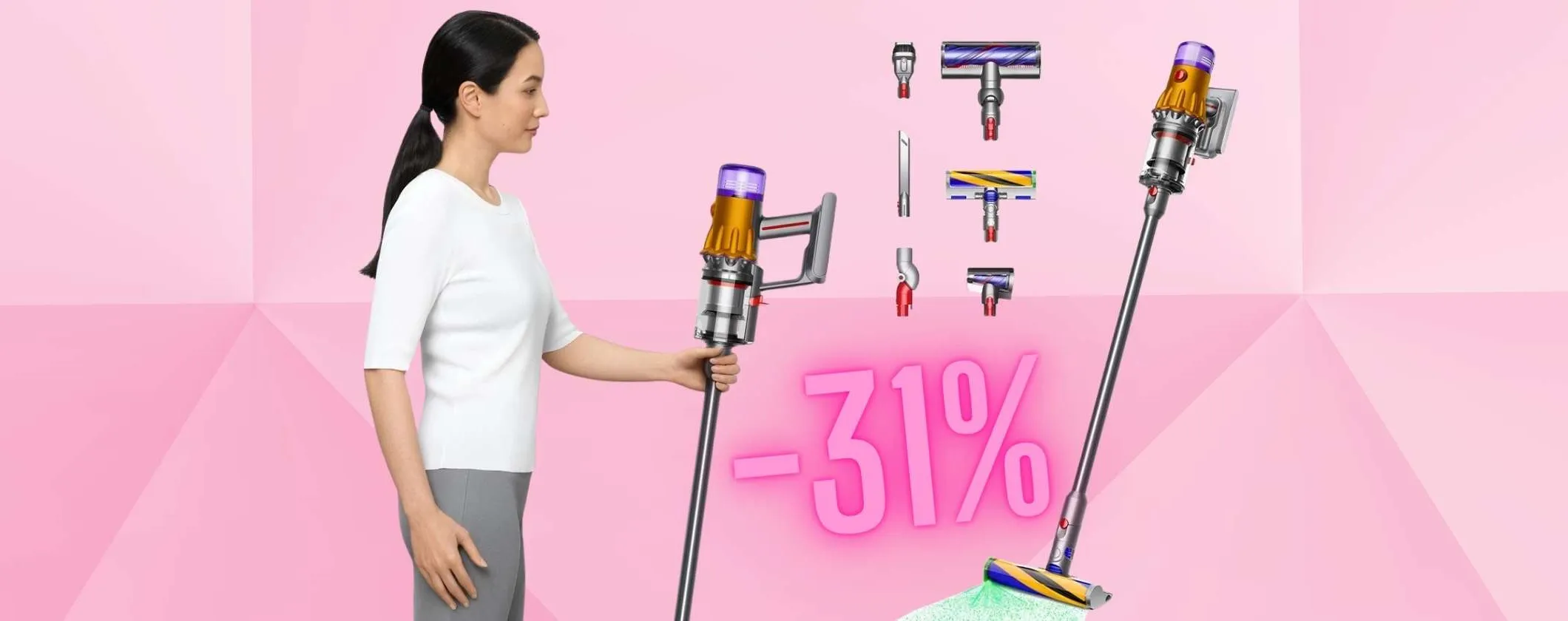 Dyson V12 Detect Slim Absolute: una passata e il pavimento brilla (-31%)