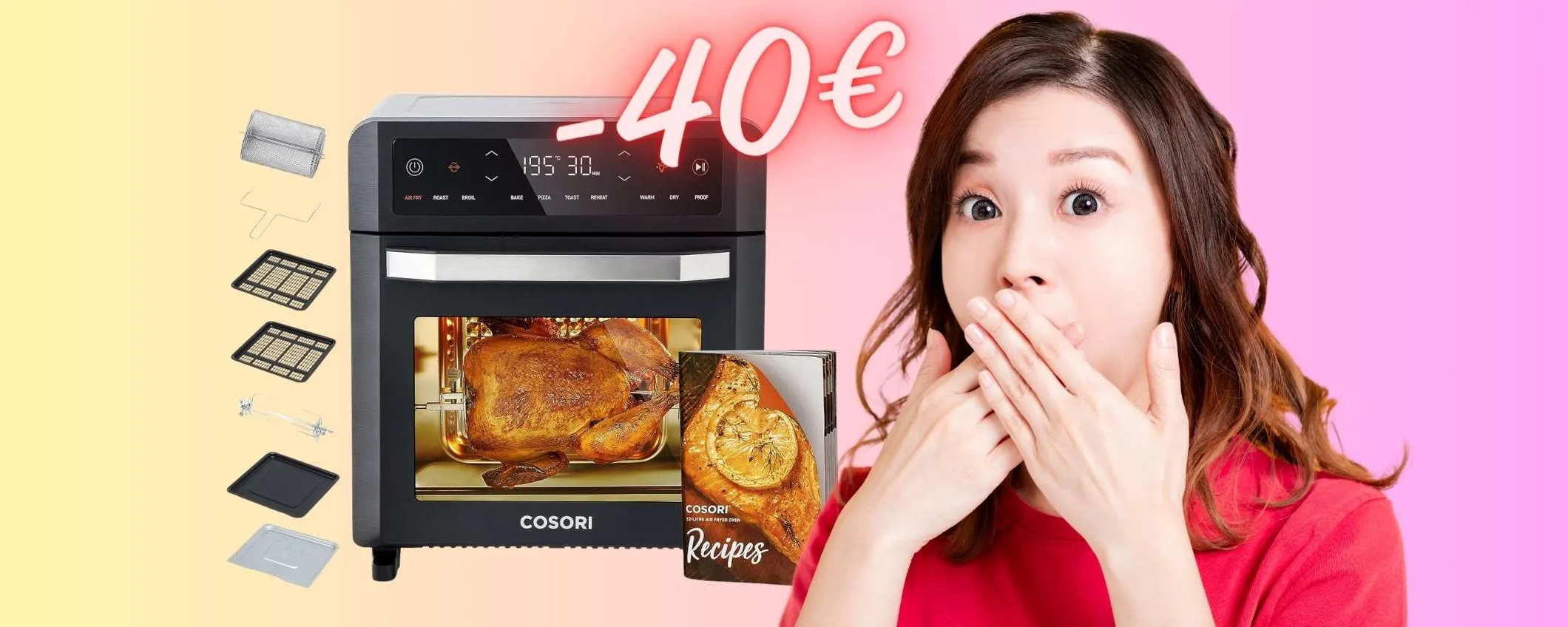 COSORI: friggitrice ad aria da 12 Litri a PREZZO SHOCK (30€ in 5 rate)