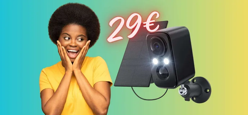 SOLO 29€ per questa videocamera di sicurezza con pannello solare (50%)