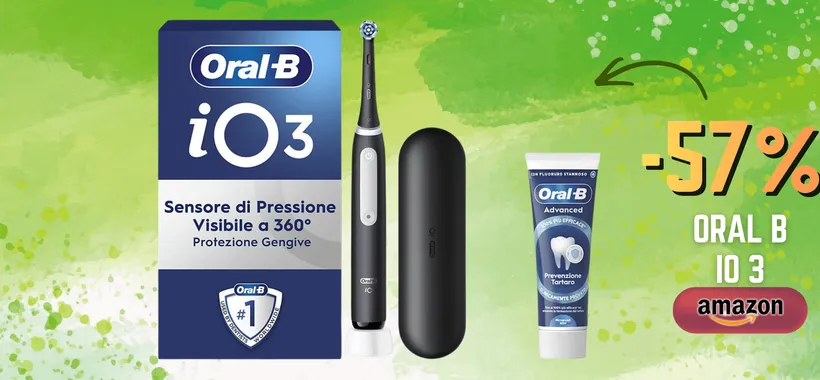 Oral-B iO 3 fa splendere i denti: si usa in 2 minuti e lo paghi a metà prezzo