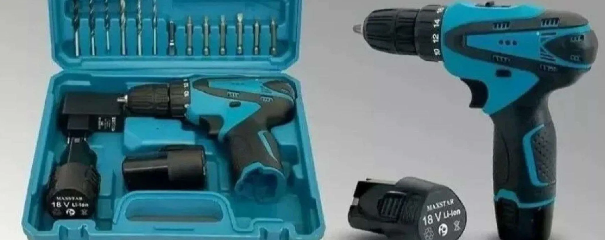 Trapano avvitatore, 2 batterie, valigetta e accessori: prezzo SHOCK (22,95€)