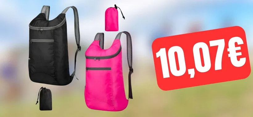 SVENDITA Amazon: 2 zaini pieghevoli ultraleggeri a soli 10 euro