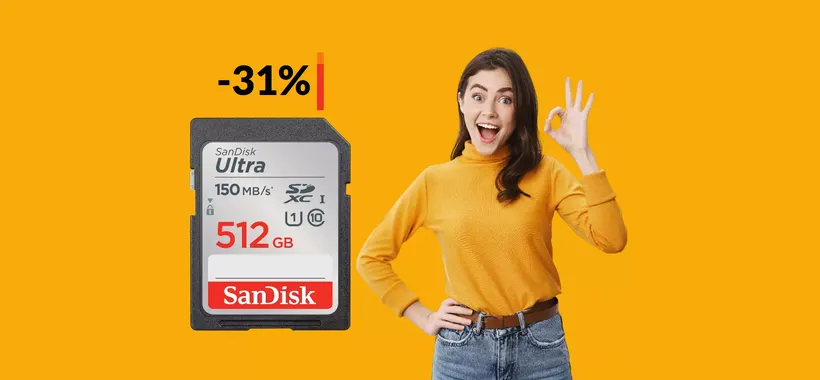 Scheda SD 512GB: bastano 50€ per la BOMBA targata SanDisk