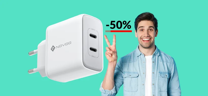 Caricabatterie USB C a 2 porte: oggi la spesa è DIMEZZATA (8€)