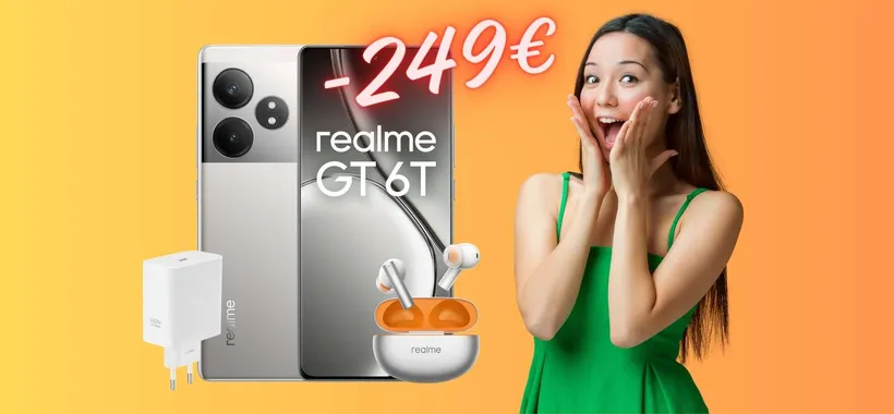 Realme GT 6T da 256GB più in REGALO gli auricolari Buds Air 6 (-249€)