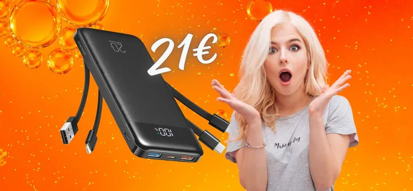 APPENA 21€ per questo Power Bank da 20000mAh con 4 cavi inclusi