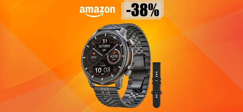 Smartwatch puro LUSSO con cinturino OMAGGIO: tuo ad appena 49€