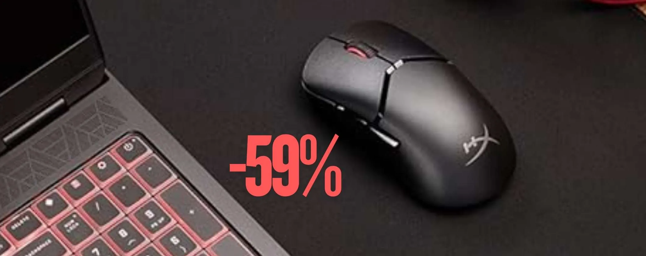 HyperX Pulsefire Saga Pro: mouse wireless da gaming scontatissimo su Amazon (-59%)