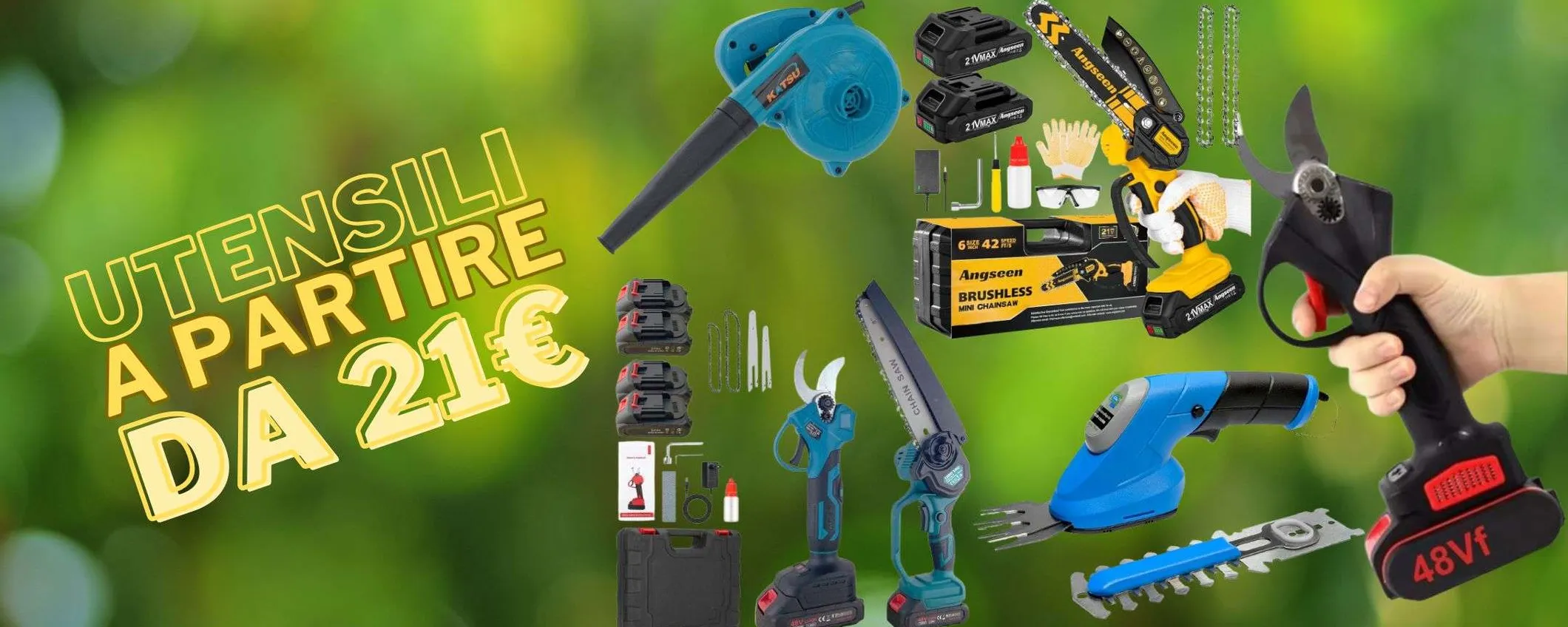 Motoseghe, soffiatori, decespugliatori e altri: MEGA promo WOW Amazon da 21€