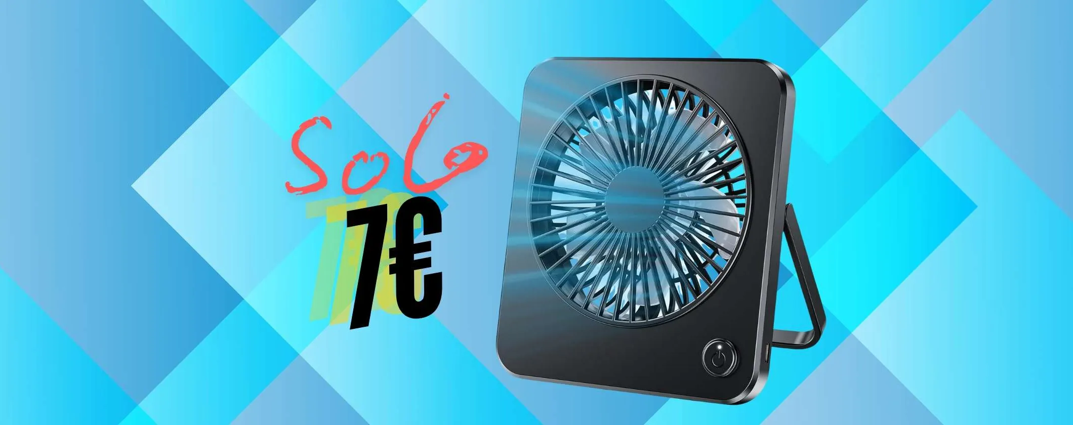 Mini ventilatore USB con 3 velocità a soli 7 euro su Amazon